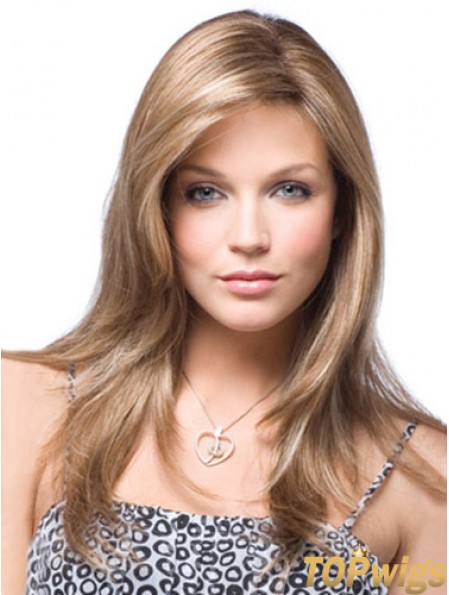 Straight Without Bangs Long Incredible Blonde Synthetic Wigs