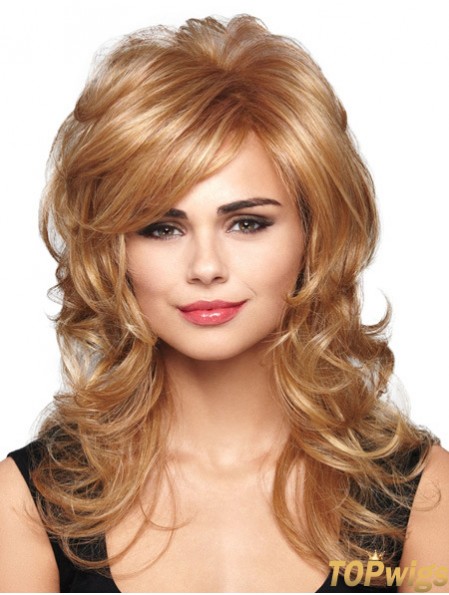 Hairstyles Blonde Wavy With Bangs Capless Long Wigs