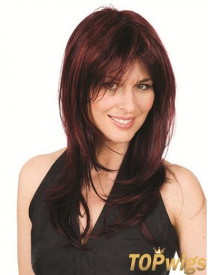 Discount Auburn Straight With Bangs Capless Long Wigs