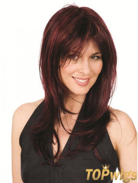 Discount Auburn Straight With Bangs Capless Long Wigs