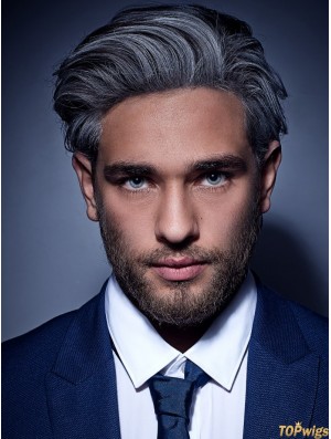 Synthetic Grey Short Straight Mens Wigs UK