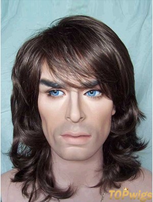 Brown Synthetic Wavy Hair Wigs For Man UK