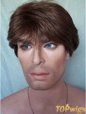 Capless Straight Brown Shory Nice Wig For Man