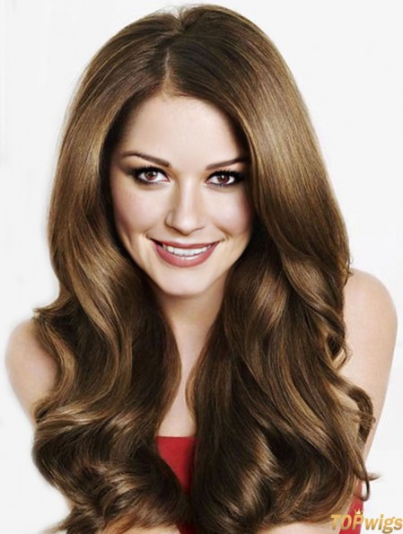 Trendy Brown 20 inch Wavy Long Without Bangs  Wigs