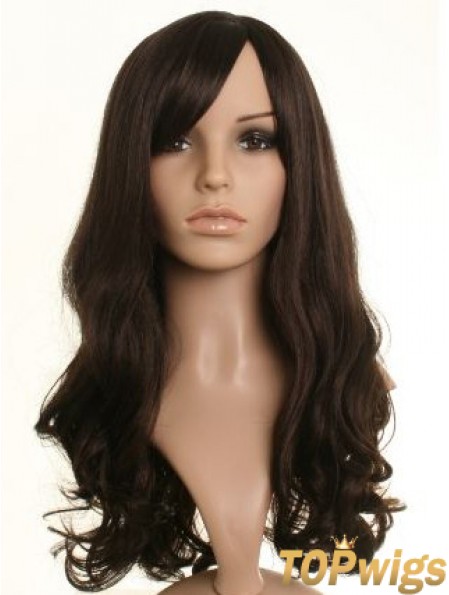 Beautiful Brown Long Wavy 21 inch With Bangs Celebrity Wigs