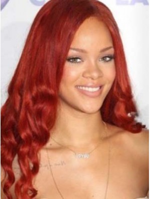 Red Wavy Without Bangs Lace Front 20 inch Top  Wigs