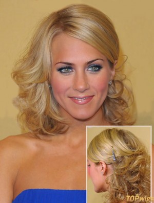 Beautiful Blonde Shoulder Length Curly 14 inch Layered  Wigs