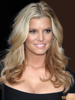 16 inch Ideal Blonde Long Wavy Layered Jessica Simpson Wigs