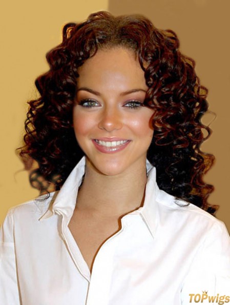 Best Shoulder Length Auburn Curly Capless  Wigs