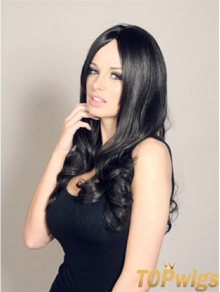 Fabulous Black Long Wavy 20 inch Without Bangs Jessica Wright Wigs