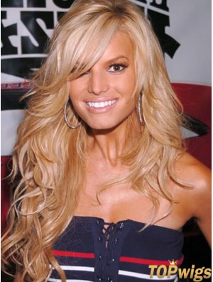 18 inch Durable Blonde Long Wavy Layered Jessica Simpson Wigs