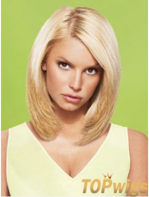 12 inch No-Fuss Blonde Short Straight Layered Jessica Simpson Wigs