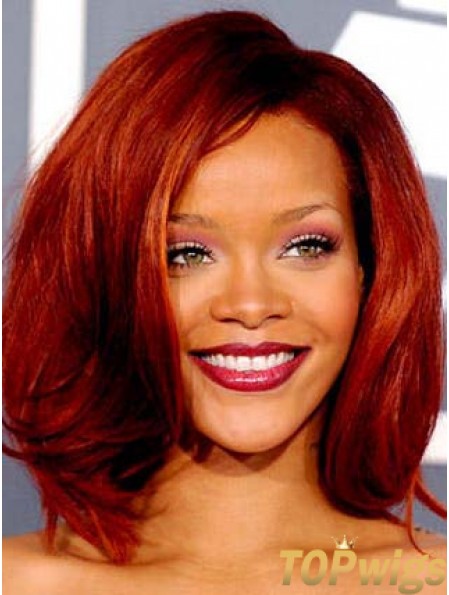 Red Wavy Without Bangs Lace Front 12 inch New  Wigs