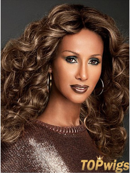 Long Curly Lace Front Brown 22 inch Fashionable Iman Wigs