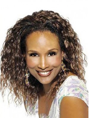 Black Shoulder Length Curly Without Bangs Full Lace 14 inch Beverly Johnson Wigs