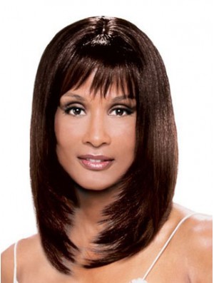 Auburn Shoulder Length Straight With Bangs Lace Front 14 inch Beverly Johnson Wigs