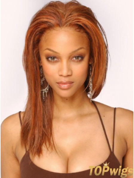 Auburn Straight Without Bangs Lace Front 16 inch Comfortable Tyra Banks Wigs