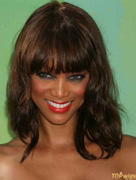 Auburn Wavy With Bangs Capless 14 inch Top Tyra Banks Wigs