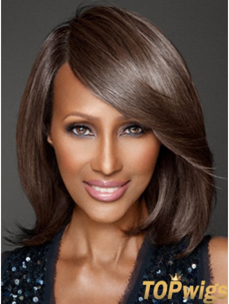 Shoulder Length Straight Lace Front Brown 12 inch Sassy Iman Wigs