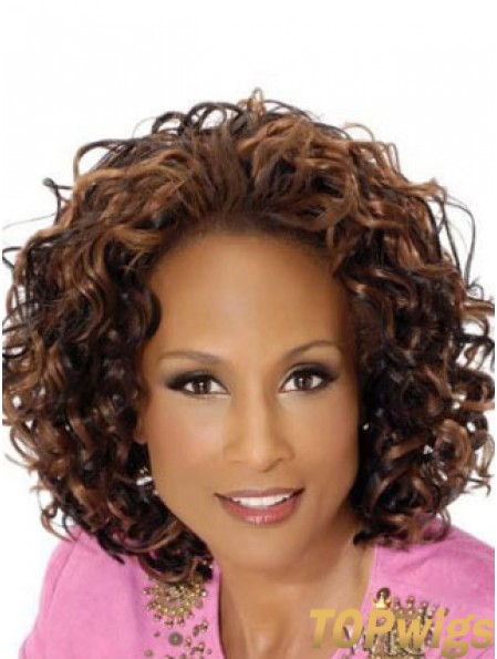 Brown Chin Length Curly Without Bangs Full Lace 12 inch Beverly Johnson Wigs