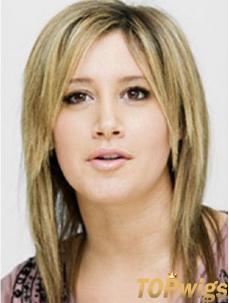 Modern Blonde Shoulder Length Straight 14 inch Layered Ashley Tisdale Wigs