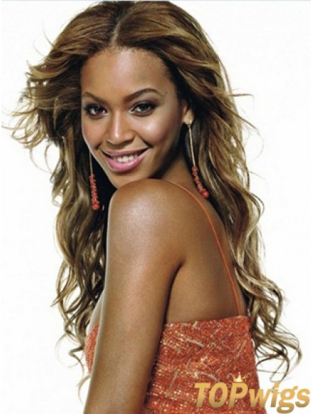 Brown Long Wavy Without Bangs Lace Front 22 inch  Wigs