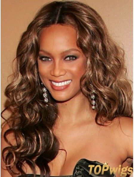 Brown Curly Without Bangs Lace Front 20 inch Perfect Tyra Banks Wigs