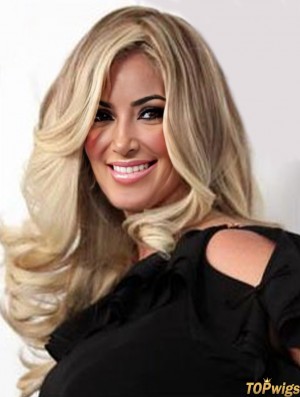 Wavy Long Blonde 20 inch Layered Synthetic Lace Front  Wigs