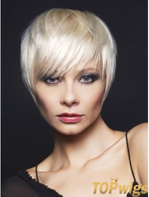 Monofilament Boycuts Short Straight 8 inch Top Fashion Wigs