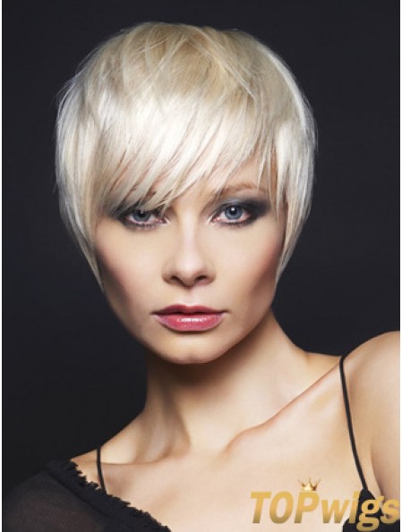 Monofilament Boycuts Short Straight 8 inch Top Fashion Wigs