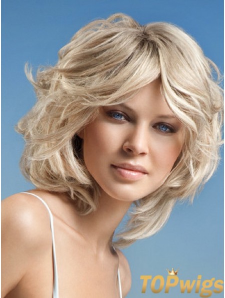 Full Lace Layered Chin Length Wavy 12 inch Platinum Blonde Cheap Fashion Wigs