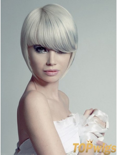 Capless Grey Short Straight 10 inch Hairstyles Fashion Wigs