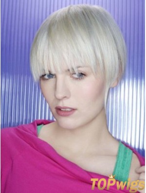 Capless Grey Short Straight 8 inch Beautiful Fashion Wigs