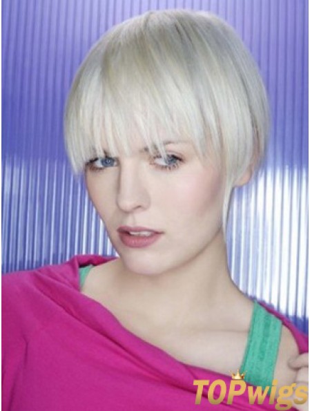 Capless Grey Short Straight 8 inch Beautiful Fashion Wigs