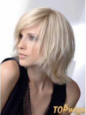 Full Lace Layered Chin Length Wavy 12 inch Platinum Blonde Amazing Fashion Wigs