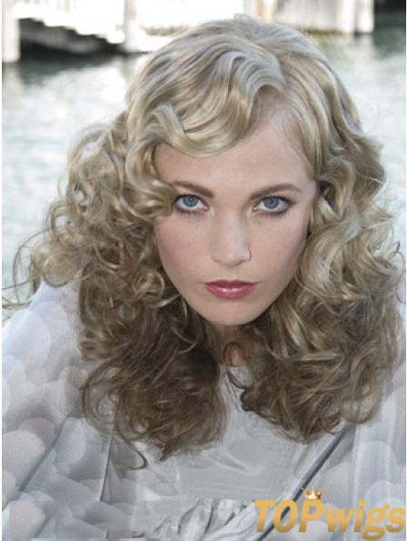 Lace Front Grey Shoulder Length Curly 16 inch Durable Fashion Wigs