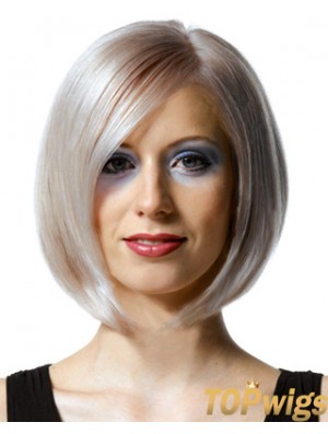 Full Lace Bobs Chin Length Straight 10 inch Platinum Blonde High Quality Fashion Wigs