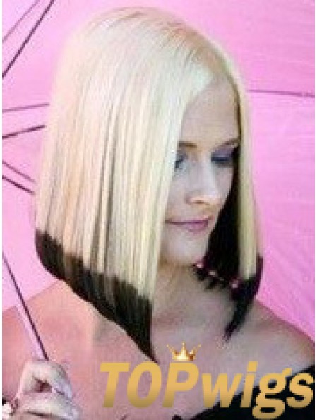 14 inch Ombre/2 Tone Chin Length Bobs Straight Good Lace Wigs