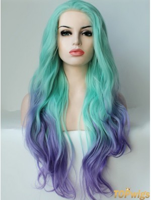 22 inch Ombre/2 Tone Long Without Bangs Wavy Ideal Lace Wigs