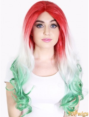 22 inch Ombre/2 Tone Long Without Bangs Wavy Perfect Lace Wigs