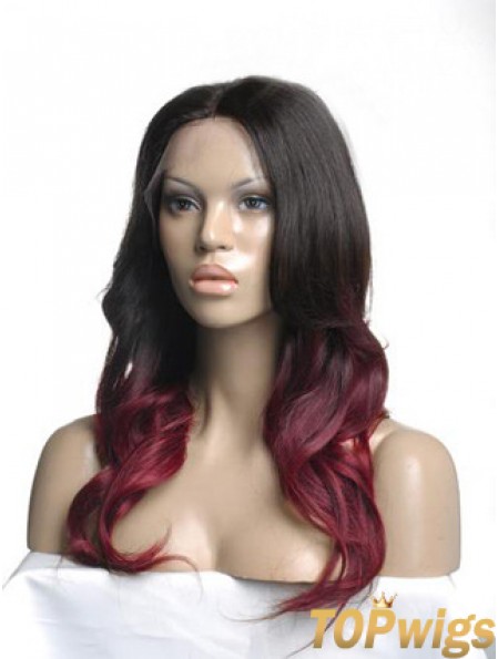 Long Ombre/2 Tone Wavy Without Bangs Good African American Wigs