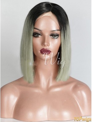 Chin Length Ombre/2 Tone Straight Bobs Suitable African American Wigs