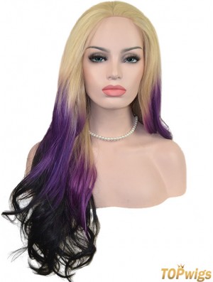 22 inch Ombre/2 Tone Long Without Bangs Wavy Great Lace Wigs