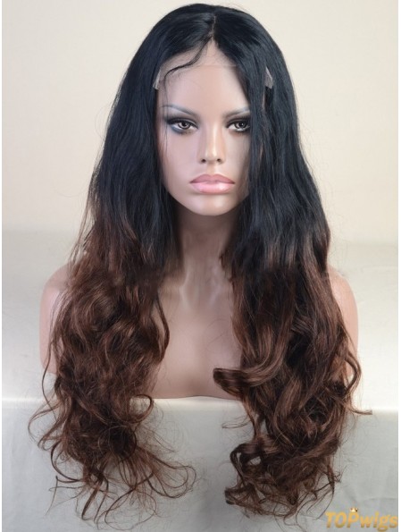 Long Wavy Without Bangs Full Lace 24 inch Modern Black Women Wigs