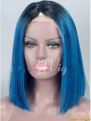 Chin Length Straight Bobs Full Lace 14 inch Cheap Black Women Wigs