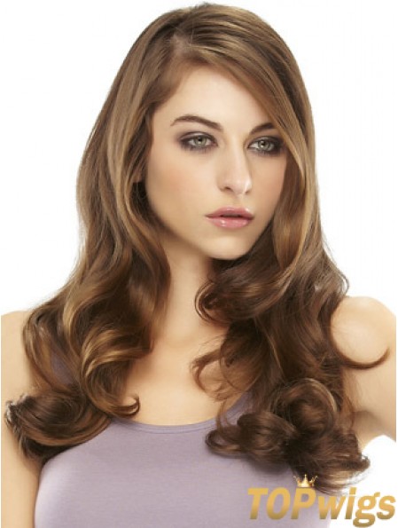 Long Wavy Auburn Sassy Remy Human Hair Half Wigs