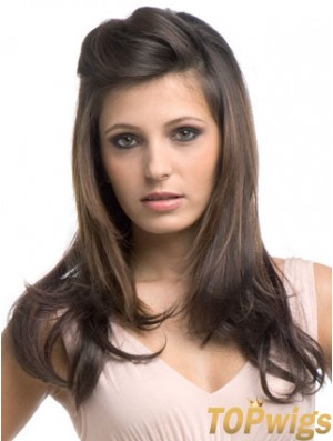 Long Wavy Brown Cheapest Synthetic Half Wigs