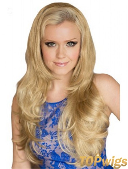 Long Wavy Blonde Exquisite Synthetic Half Wigs