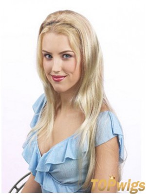 Suitable Blonde Synthetic Straight Hair Falls