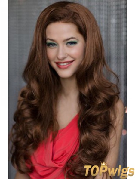 Long Wavy Auburn Soft Synthetic Half Wigs